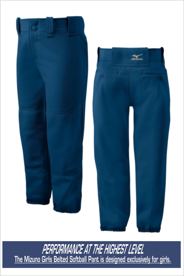 38 Mizuno 350462 Girls Belted Softball Pant
