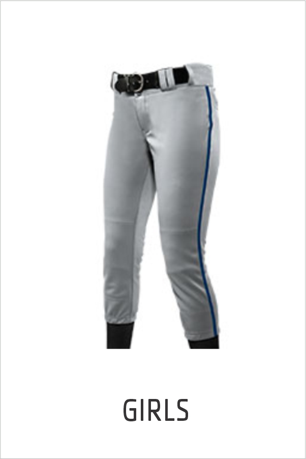 39 BP11P Girls Champro Tournament Softball Pants Grey/Navy Braid
