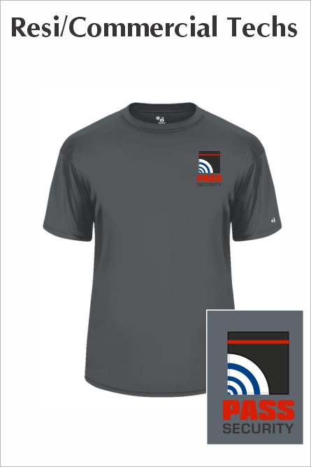 01 Badger 4120 Short Sleeve B Core Performance Tee Graphite with Left Chest Screenprint