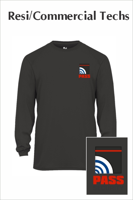 02 Badger 4104 Long Sleeve B Core Performance Graphite Tee with Left Chest Screenprint