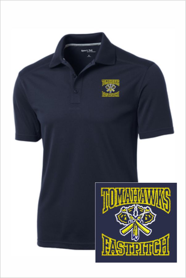 52 Sport Tek ST680 Mens Sport-Tek PosiCharge Micro-Mesh Polo Navy with Left Chest Embroidery