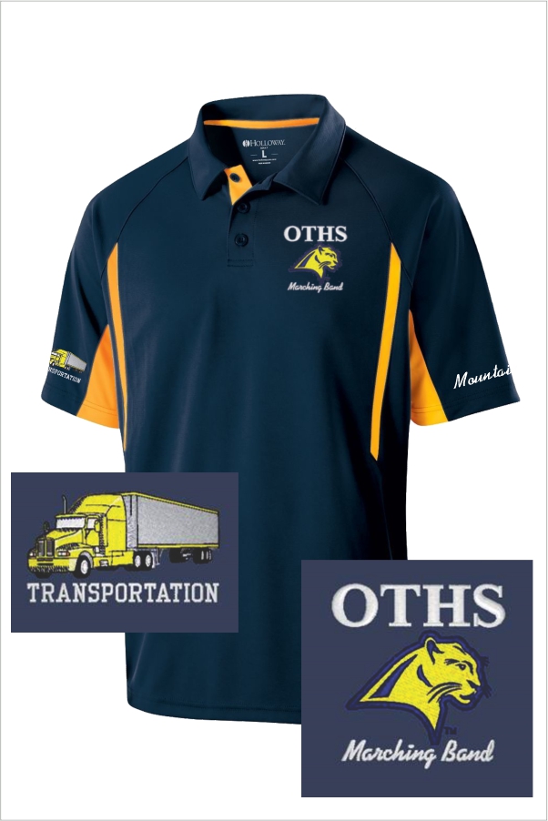 Holloway 222530 SS Avenger Polo Navy/ Light Gold with Left Chest and Right Sleeve Embroidery