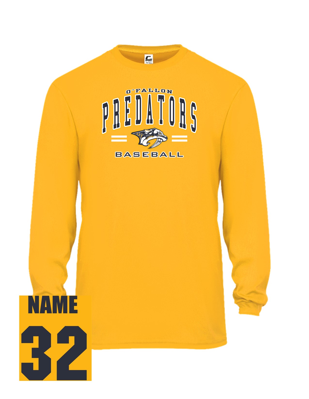 07 Badger B Core 2104 Youth Long Sleeve Wicking  with Front Print