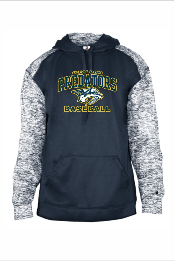 12 Badger 1462 Adult Sport Blend Hood with Front Print