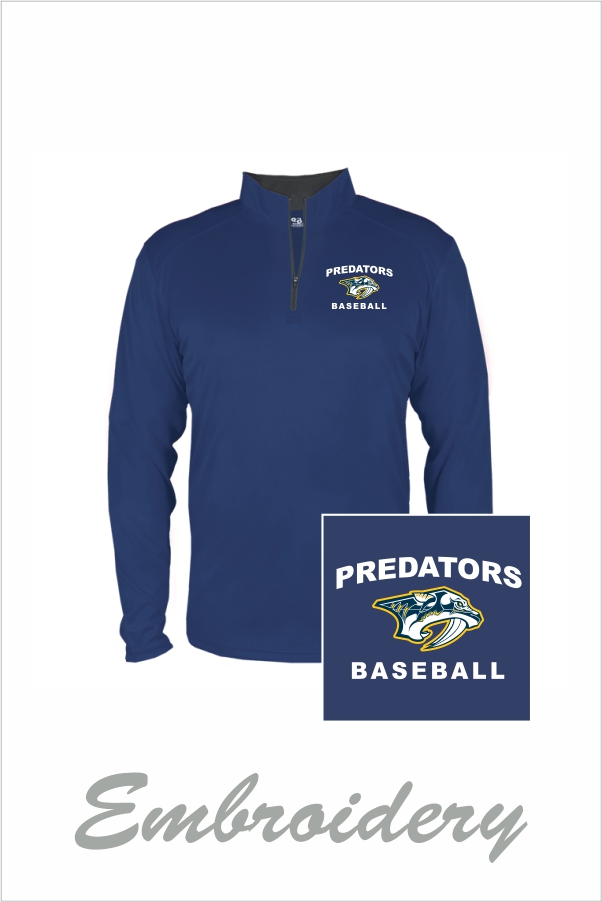 17 Badger 4102 Mens B Core LS 1/4 Zip Performance Pullover with Left Chest Embroidery