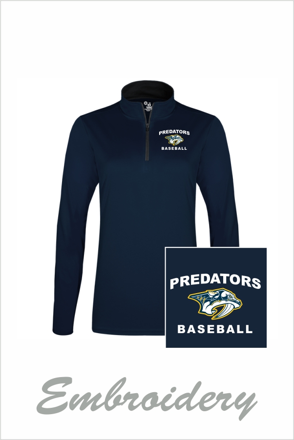 20 Badger 2103 Girls B Core LS 1/4 Zip Performance Pullover with Left Chest Embroidery
