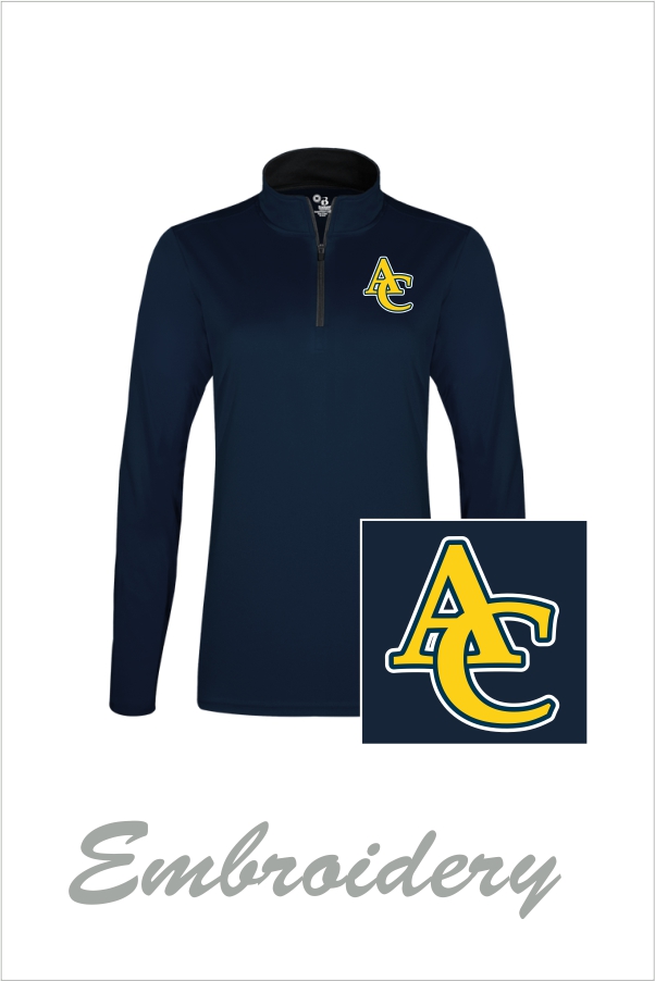 36 Badger 2103 Girls B Core LS 1/4 Zip Performance Pullover with Left Chest Embroidery