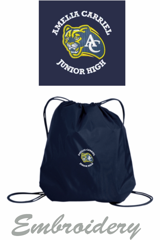 54 Port Authority BG85 Cinch Pack Navy with Embroidery