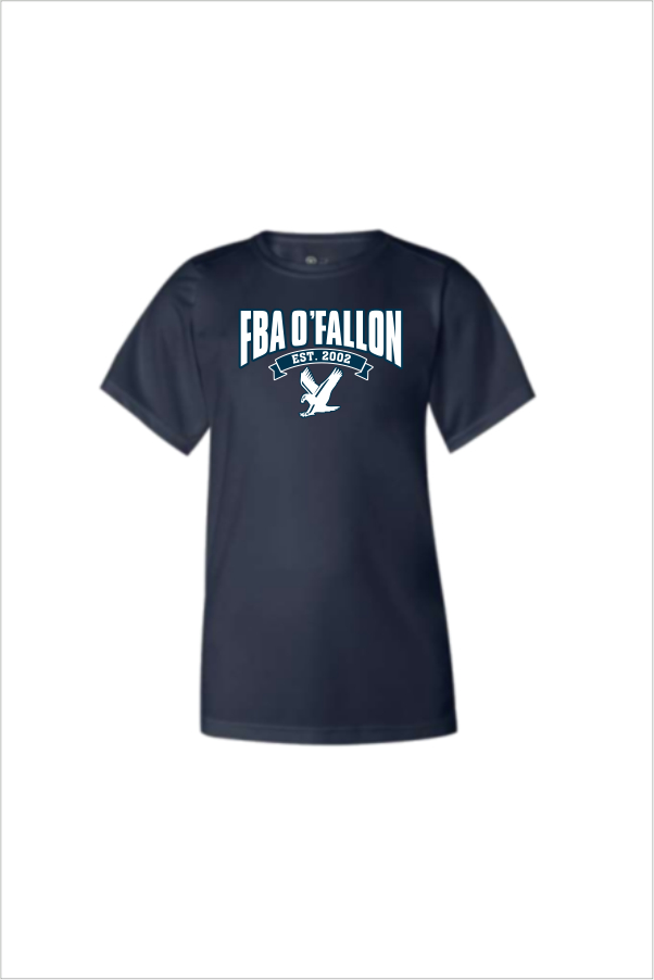 06 Badger 2120 Youth BCore Short Sleeve Performance Tee with 2 Color Front Print