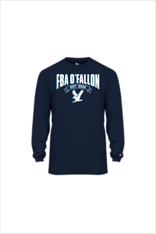 09 Badger 4104 Mens BCore Long Sleeve Performance Tee with 2 Color Front Print