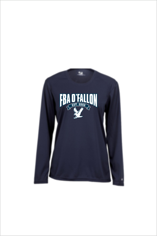 11 Badger 4164 Womens  BCore Long Sleeve Performance Tee with 2 Color Front Print