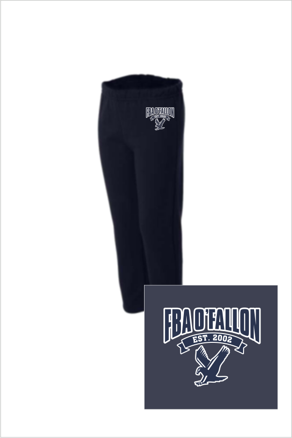 18 Gildan G184B Youth  Heavy Blendâ„¢ 50/50 Open-Bottom Sweatpants with 1 Color Left Hip Print