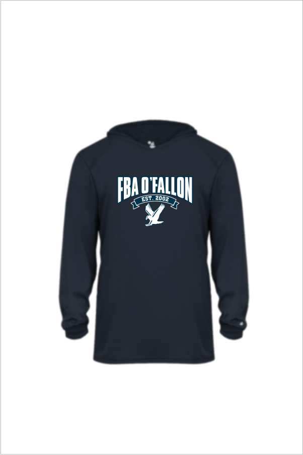 20 Badger 2105 Youth B Core Performance LS Hooded Tee with Front Print