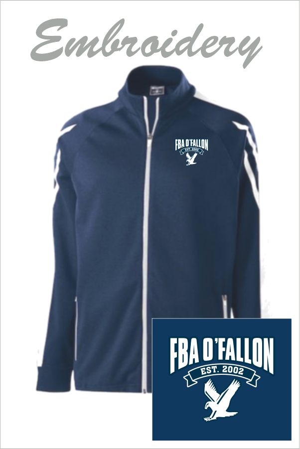 28 Holloway 229568 Adult Flux Jacket Heather  with Left Chest Embroidery