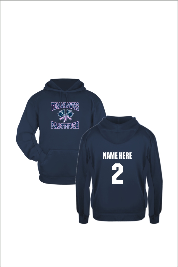 009B 145400 Badger Performance Sports Poly Fleece Hoody with Front Print