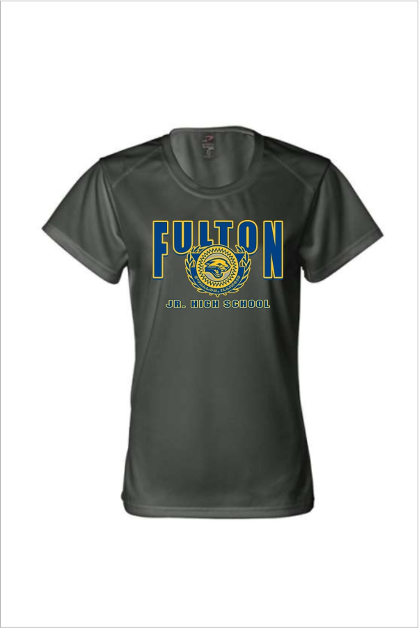 06 Badger 4160 Womens BCore Short Sleeve Performance Tee with 2 Color Front Print