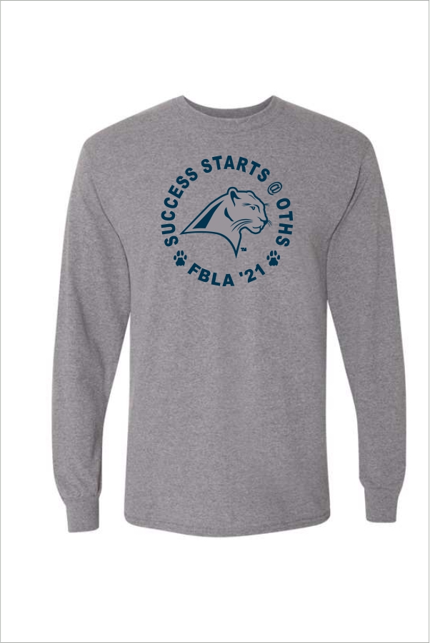 02 Gildan G8400 DryBlend® 50 Cotton/50 Poly Long Sleeve T-Shirt w Front Print