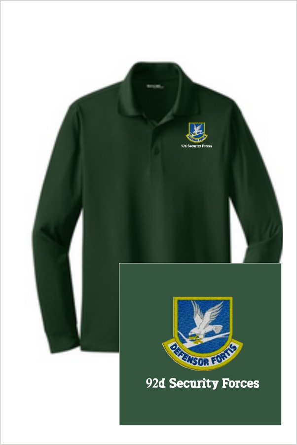 05 Sportek ST657 Unisex Long Sleeve Wicking Polo with Left Chest Embroidery