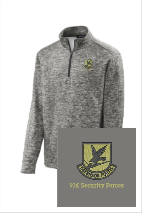 07 Sport Tek ST226 Posi Charge Electric Heather Fleece 1/4 Zip Black Electric with Two Color Left Chest Embroidery
