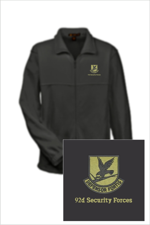 21 Harrington M990 Full Zip Fleece Jacket Black with Left Chest Embroidery