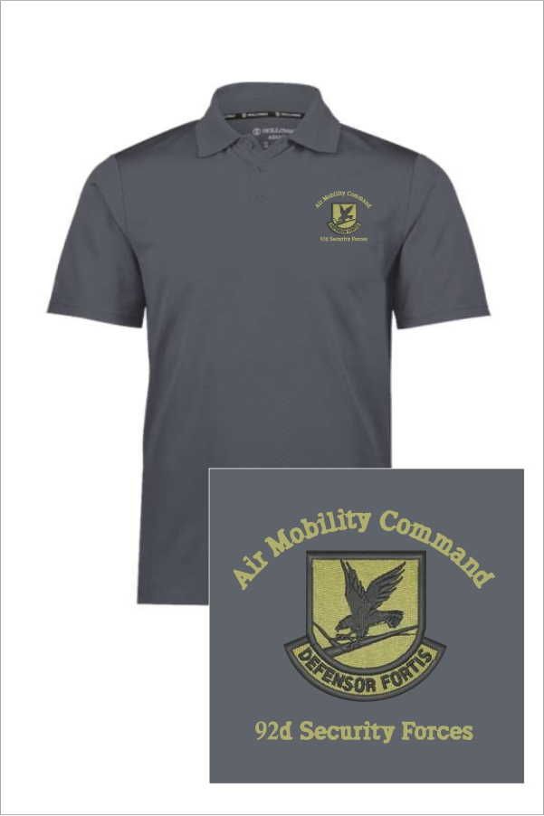 08 222568 Holloway SS Prism Polo Carbon with Left Chest Embroidery