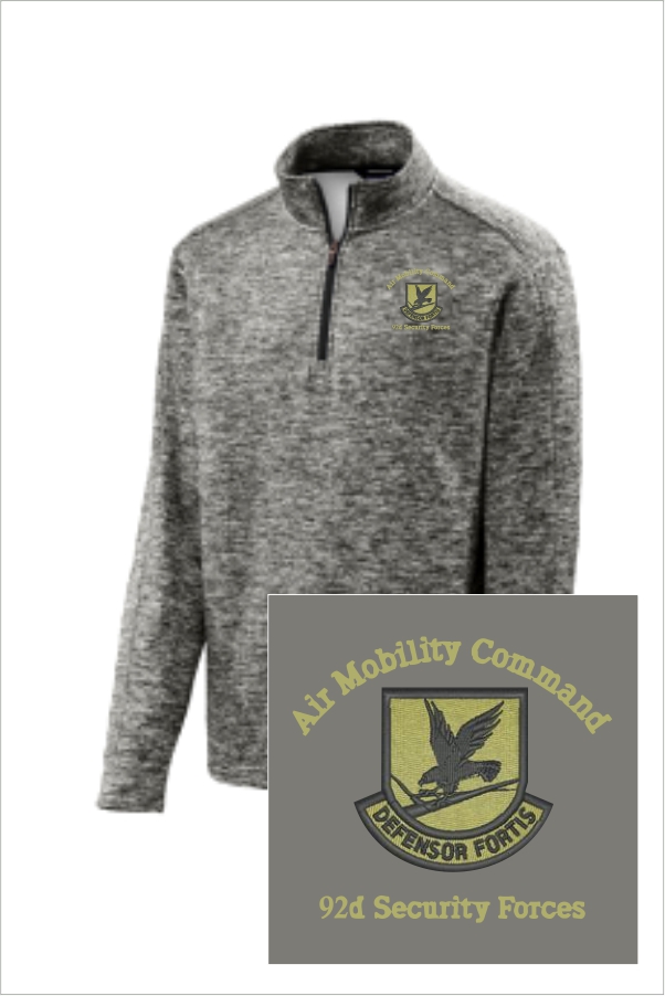 15 Sport Tek ST226 Posi Charge Electric Heather Fleece 1/4 Zip Black Electric with Left Chest Embroidery
