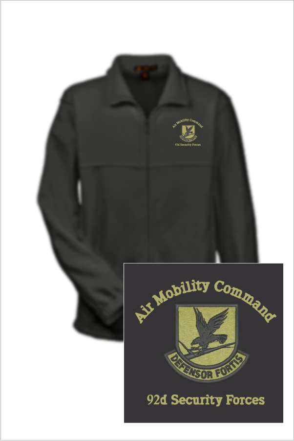 21 Harrington M990 Full Zip Fleece Jacket Black with Left Chest Embroidery
