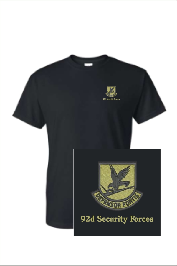 33 Gildan G800 Adult Short Sleeve Shirt Black with 2 Color Left Chest Print