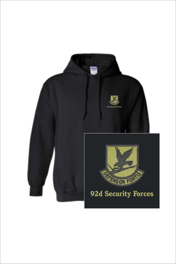 36 Gildan G185 Adult Heavyblend Hooded Sweatshirt Black with 2 Color Left Chest Print