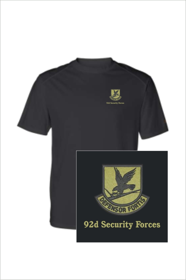 37 Badger 4120 Mens BCore Short Sleeve Performance Tee Black with 2 Color Left Chest Print