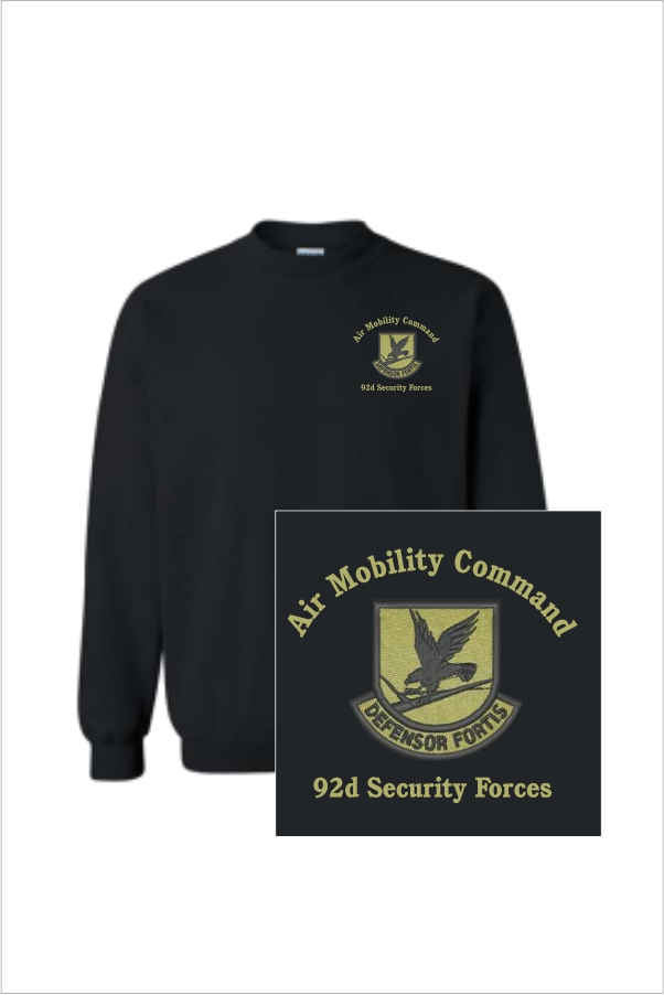 29 Gildan G180 Adult Crewneck Sweatshirt Black with Left Chest Print