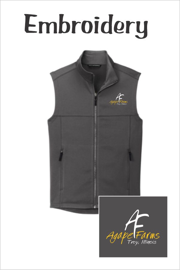 88 F906 Port Authority Mens Collective Smooth Fleece Vest Graphite with Left Chest Embroidery