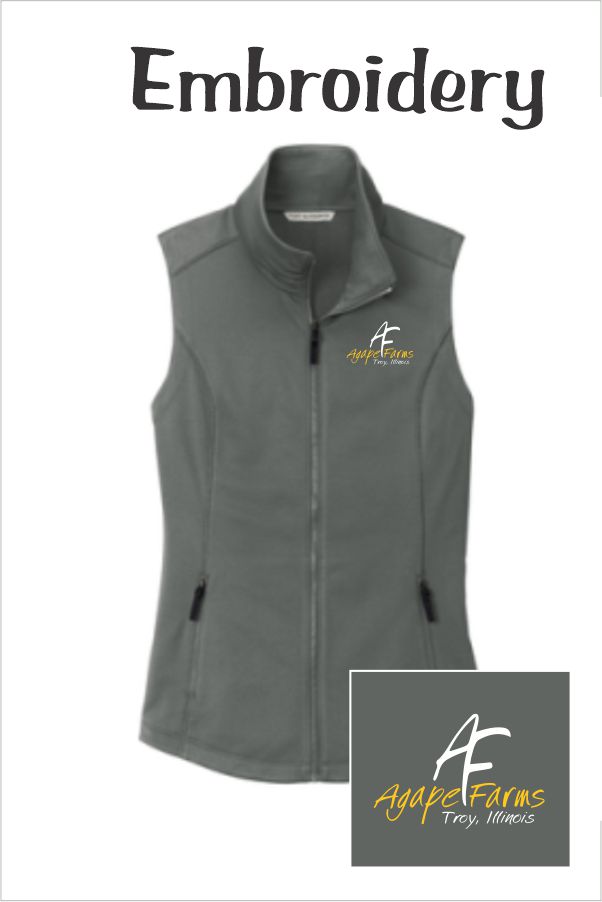 89 L906 Port Authority Ladies Collective Smooth Fleece Vest Graphite with Left Chest Embroidery