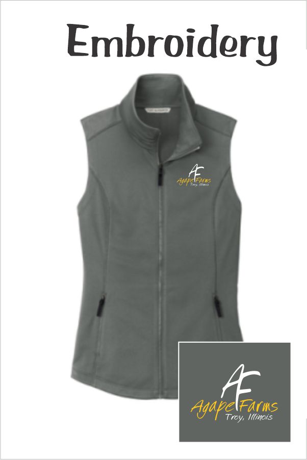27 L906 Port Authority Ladies Collective Smooth Fleece Vest Graphite with Left Chest Embroidery