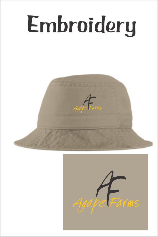 36 PWSH2 Port Authority Bucket Hat Khaki with Embroidery