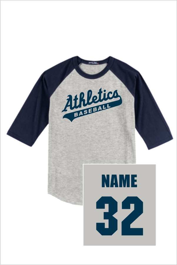 07 Sport Tek T200 Color Block Ragland Jersey Adult with Front Print