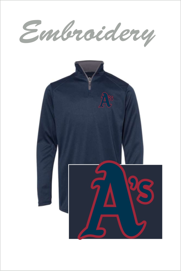 18 Badger 2102 Youth B Core LS 1/4 Zip Performance Pullover with Left Chest Embroidery