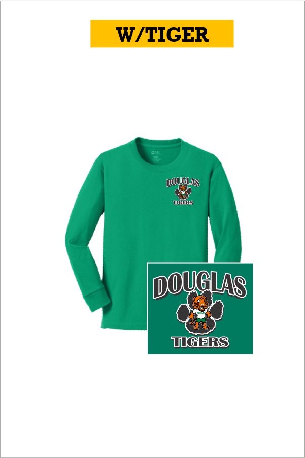 04 Port & Co PC5Y4LS Youth LS Core Cotton Tee with Left Chest Print
