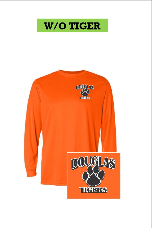 09 Badger B Core 4104 Mens Long Sleeve Wicking  with Left Chest Print