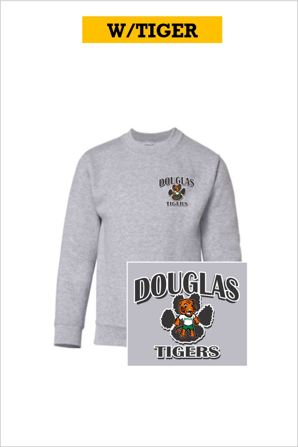 17 Gildan G180B Youth Crewneck Sweatshirt with Left Chest Print