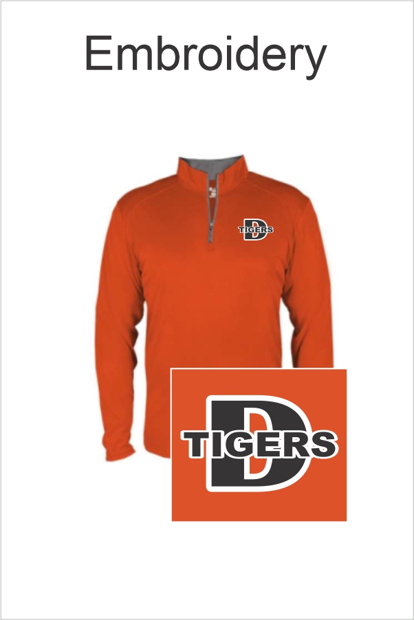 23 Badger 4102 Mens B Core LS 1/4 Zip Performance Pullover with Left Chest Embroidery