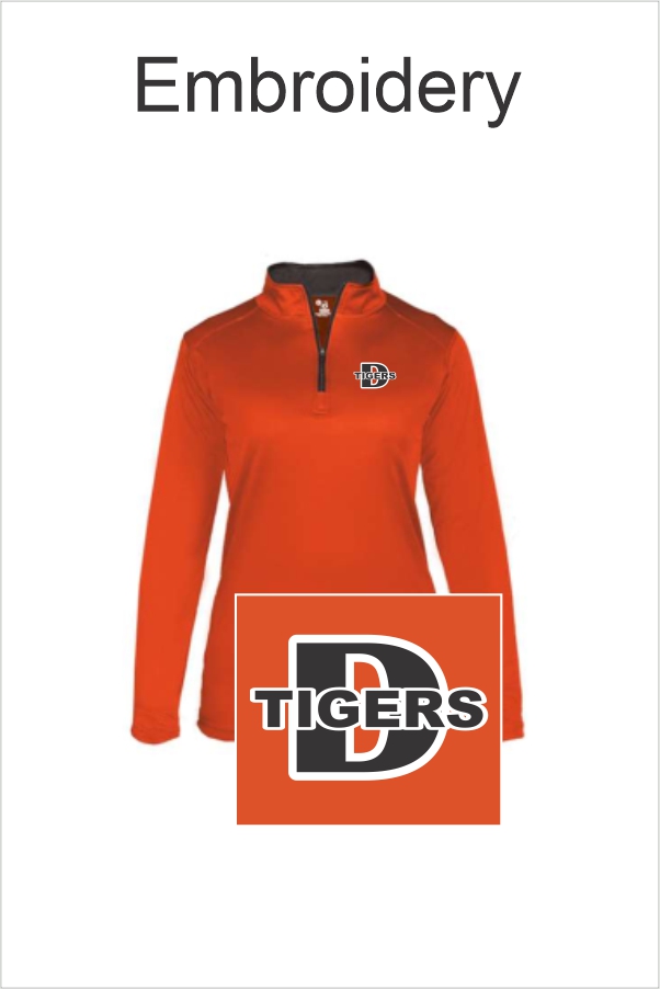 24 Badger 4103 Womens B Core LS 1/4 Zip Performance Pullover with Left Chest Embroidery
