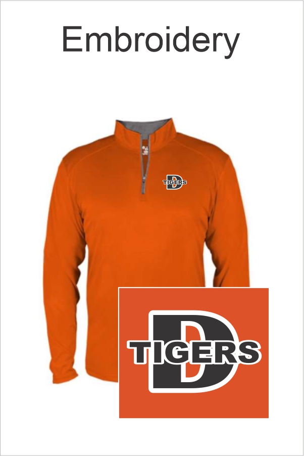25 Badger 2102 Youth B Core LS 1/4 Zip Performance Pullover with Left Chest Embroidery