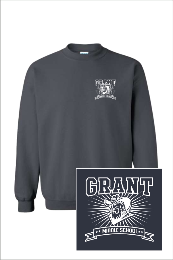 09 Gildan G180 Adult Crewneck Sweatshirt  with Logo 2 Front Print
