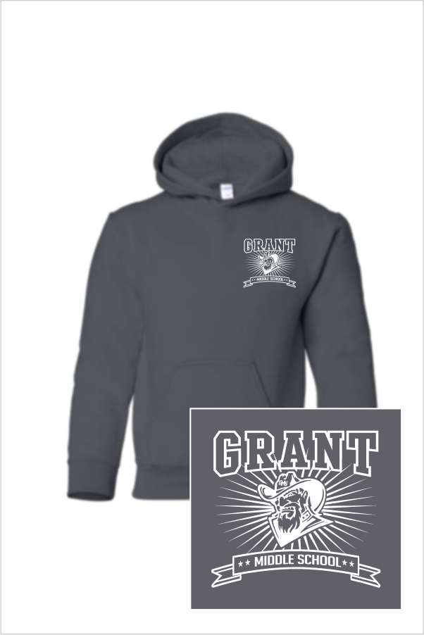 12 Gildan G185B Youth Heavyblend Hooded Sweatshirt with Logo 2 Front Print