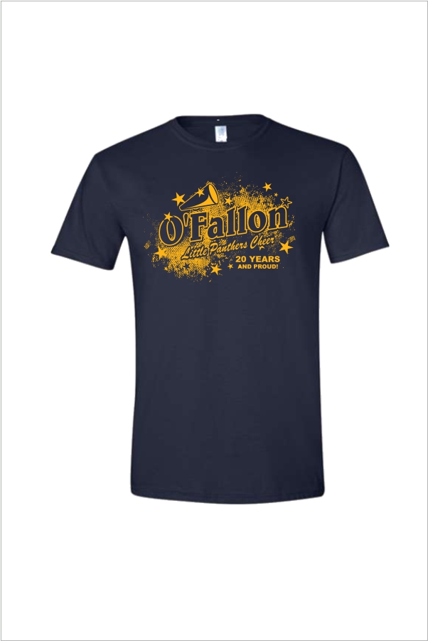 21 Gildan G6400 Adult Softstyle T-Shirt  100 % RINGSPUN COTTON Shirt Navy with Front Print