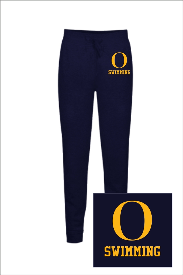 20 Badger 121600 Athletic Fleece Women's Jogger Pants Navy with Left Hip Print