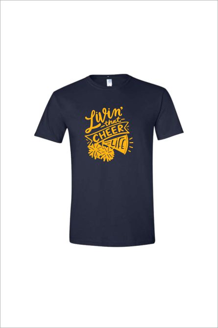 60 Gildan G64500B Youth Softstyle T-Shirt 100% RINGSPUN COTTON Shirt Navy with Front Print