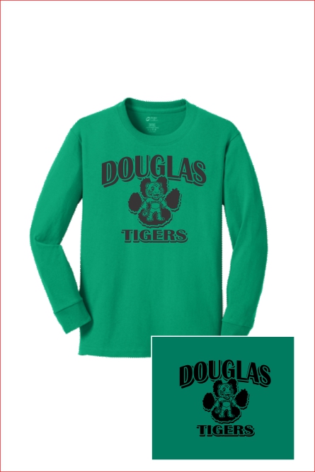 38 Port & Co PC5Y4LS Youth LS Core Cotton Tee with Front Print