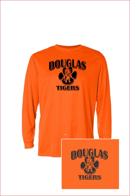 40 Badger B Core 4104 Mens Long Sleeve Wicking  with Front Print